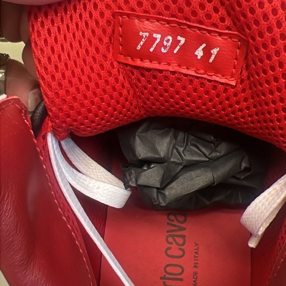 Roberto Cavalli Black and White Sneakers with Perforated Design - Picture 9 of 10